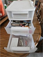 Sewing supplies and storage box