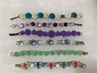 6 HANDCRAFTED  VICTORIAN BUTTON BRACELETS  #9