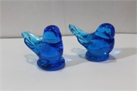 A Pair of Blue Glass Bird