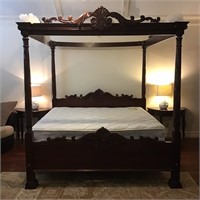 KING SIZE CARVED CANOPY BED