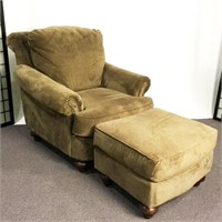 Overstuffed Side Chair and Ottoman