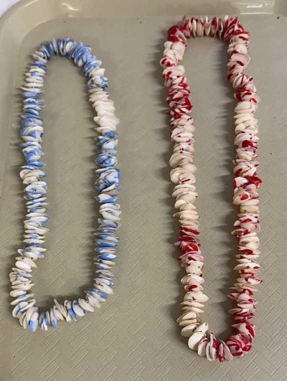 2) Vintage Puka Shell Necklaces