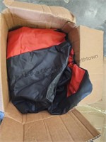 What appears to be red and black car seat covers