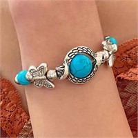 Turquoise Decor Bangle, With Butterfly Decoration