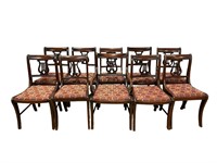 Set of 10 Antique Harp Back Chairs