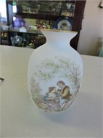 Satin Glass Vase, 7.5" T