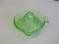 Green Depression Glass Juicer, 5.5" D