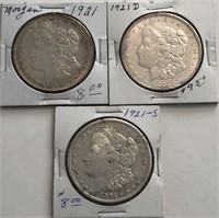1921-P/D/S Morgan Dollars