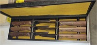 Ambercrombie & Fitch Steak Knife Set, Wood Box