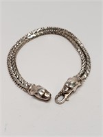 Silver Bracelet With Panther Clasps