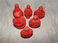 Six vintage Chinese Snuff Bottles