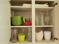 Linens, Cleaning Supplies and Vases