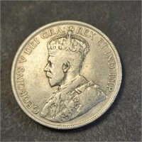 Silver 11.57G Canadian 50Cent 1919 Coin