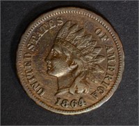 1864-L INDIAN HEAD CENT  VF+