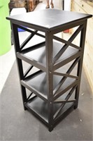 Small black wooden shelf (14"W x 14.5"L x 30"H)