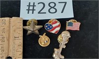 Military, American flags pins