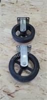 2 heavy duty non swivel casters, 8 x 2