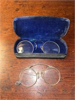 C. 1917 Pair of 12KT Gold Prince Nez Glasses