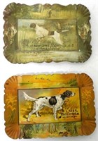 Lot of 2,Advertising Tin Trays,Dog Scenes