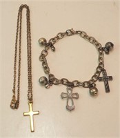 Cross Necklace18" & Bracelet 8"