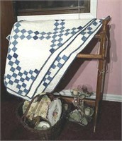 Cutter Quilt with quilt rack, plates etc