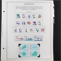 Micronesia Stamps 1980s-1990s Collection on pages,