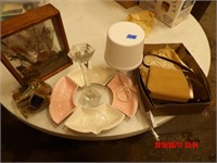 CANDLE HOLDER, TRAYS, PURSE, MISC