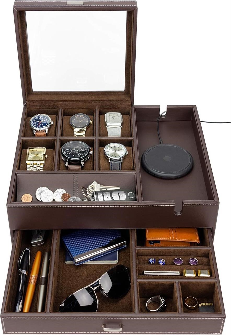 HOUNDSBAY Watch Box - Display Case & Valet Tray