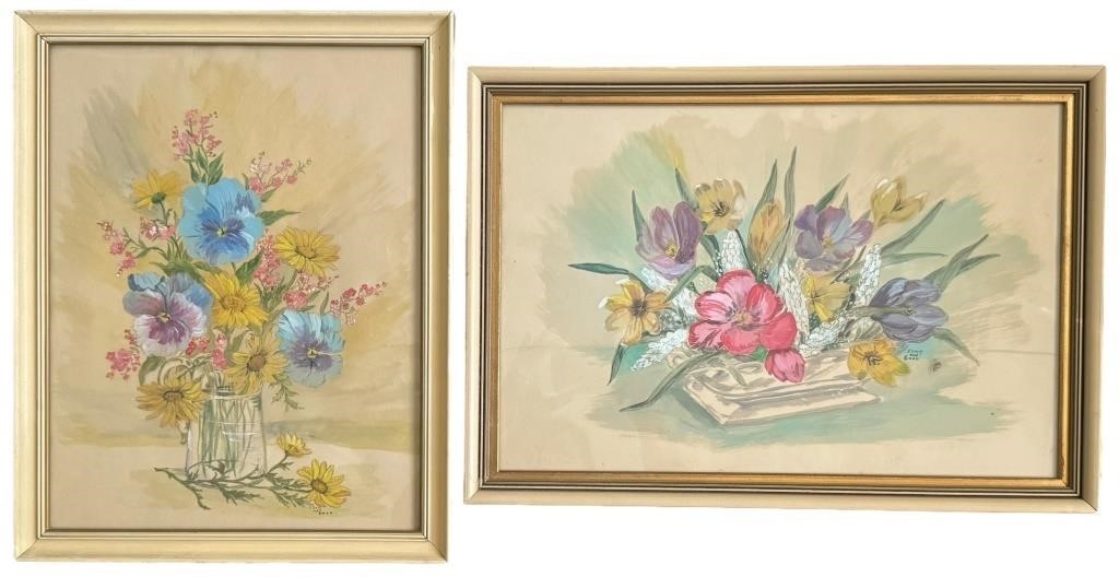 Signed Original Floral Art Paintings