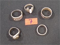 Sterling silver rings w/ CZ 25 grams