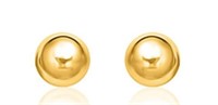 14k Gold Shinny Sphere Stud Earrings 6.0mm