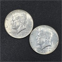 (2) 1967 Kennedy Silver Half Dollars