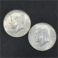 (2) 1967 Kennedy Silver Half Dollars