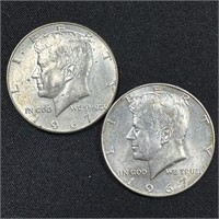 (2) 1967 Kennedy Silver Half Dollars