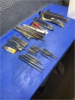 Quantity of chisels punches, files, wrecking bars