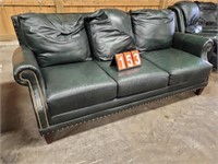 leather couch green 84 in