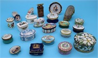 COLLECTION 22 PORCELAIN & ENAMELED TRINKET BOXES,