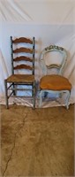 2 Antique Painted Chairs
