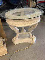 Composite Base Glass Top Side/Accent Table -