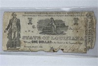 1864 State of Louisiana $1 Note, Shreveport