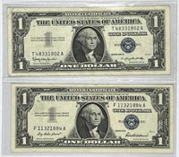 (2) 1957 Choice AU/UNC $1 Silver Certificates