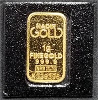 1 Gram .9999 Fine Gold Bar in Packet