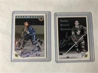 2 Bob Baun Autographed Hockey Cards