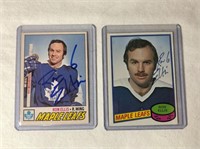 2 Ron Ellis Autographed Hockey Cards