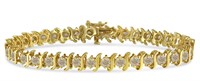 14k Goldpl 6.00ct Diamond 's' Link Tennis Bracelet