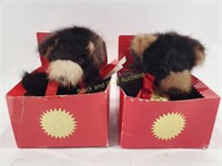 (2) Natural Brown Mink "Rate Bear" Collection