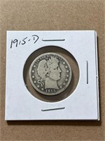 1915-D Silver Barber Quarter