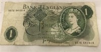 BAND OF ENGLAND 1 POUND NOTE