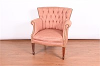 Vintage Tufted Upholsted Wingback Chair