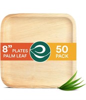 NEW $53 8” Square Palm Leaf Plates 50PK